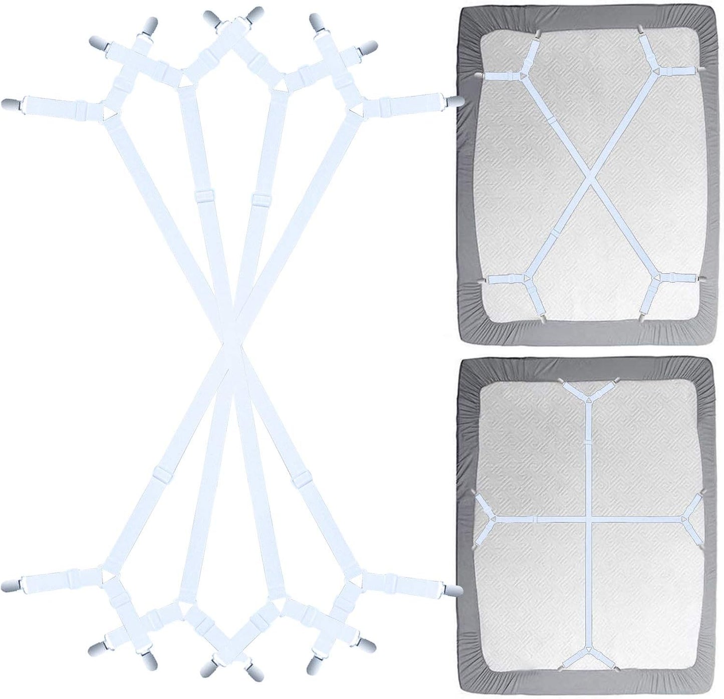 Bed Sheet Holder Straps - Sheet Straps Adjustable Bed Sheet Clips Fasteners Keep Sheets Stays in Place,2Pcs/Set Black