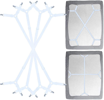 Bed Sheet Holder Straps - Sheet Straps Adjustable Bed Sheet Clips Fasteners Keep Sheets Stays in Place,2Pcs/Set Black