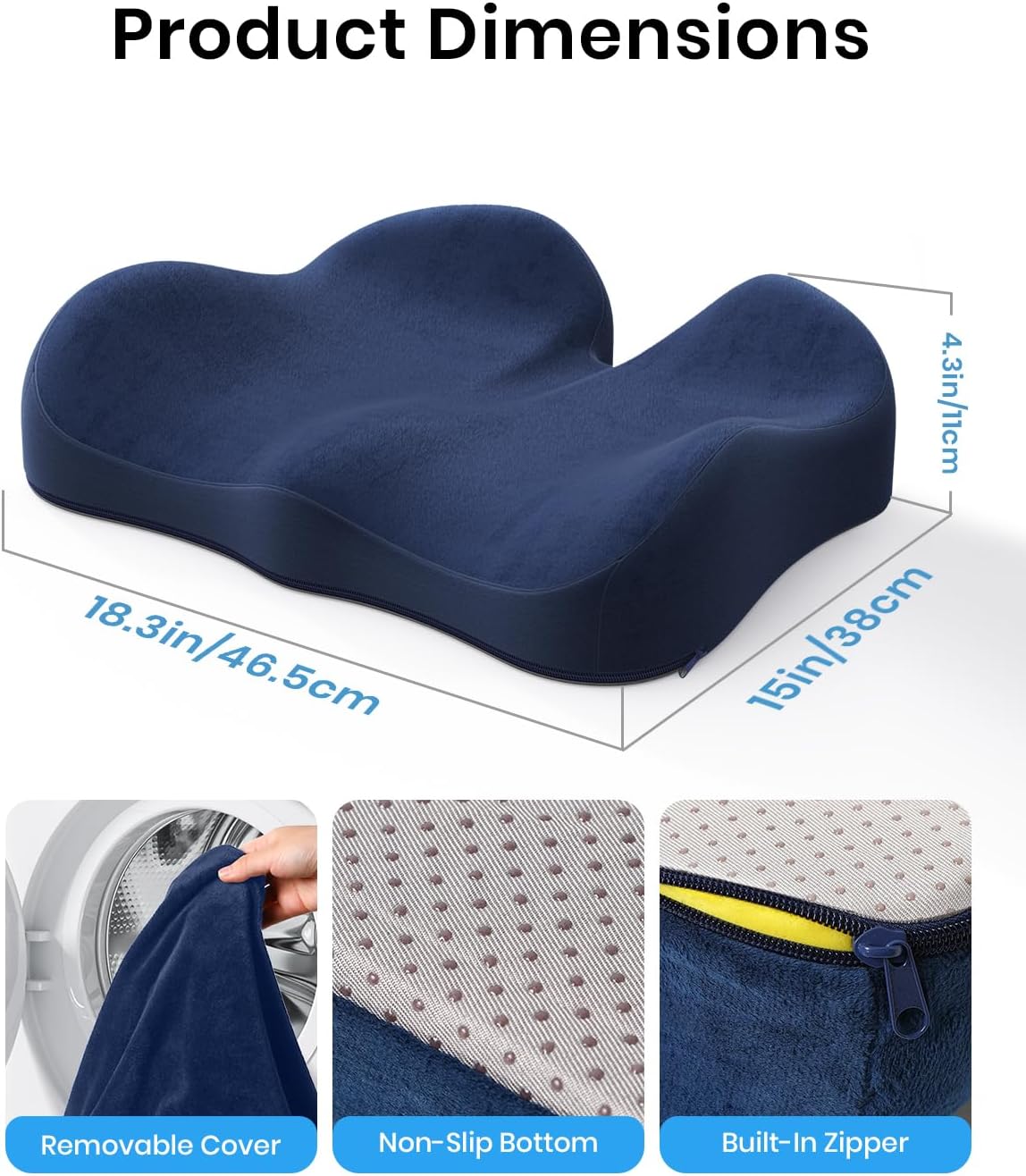 Benazcap Seat Cushion - Memory Foam Car Seat Pad - Sciatica & Lower Back Pain Relief - Car Seat Cushions for Driving - Road Trip Essentials for Drivers, Green