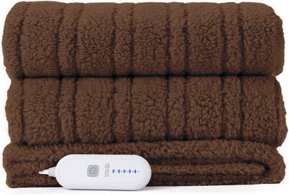 Heated Throw Blanket 50"X60", Soft Sherpa, 4 hrs Auto Shut Off
