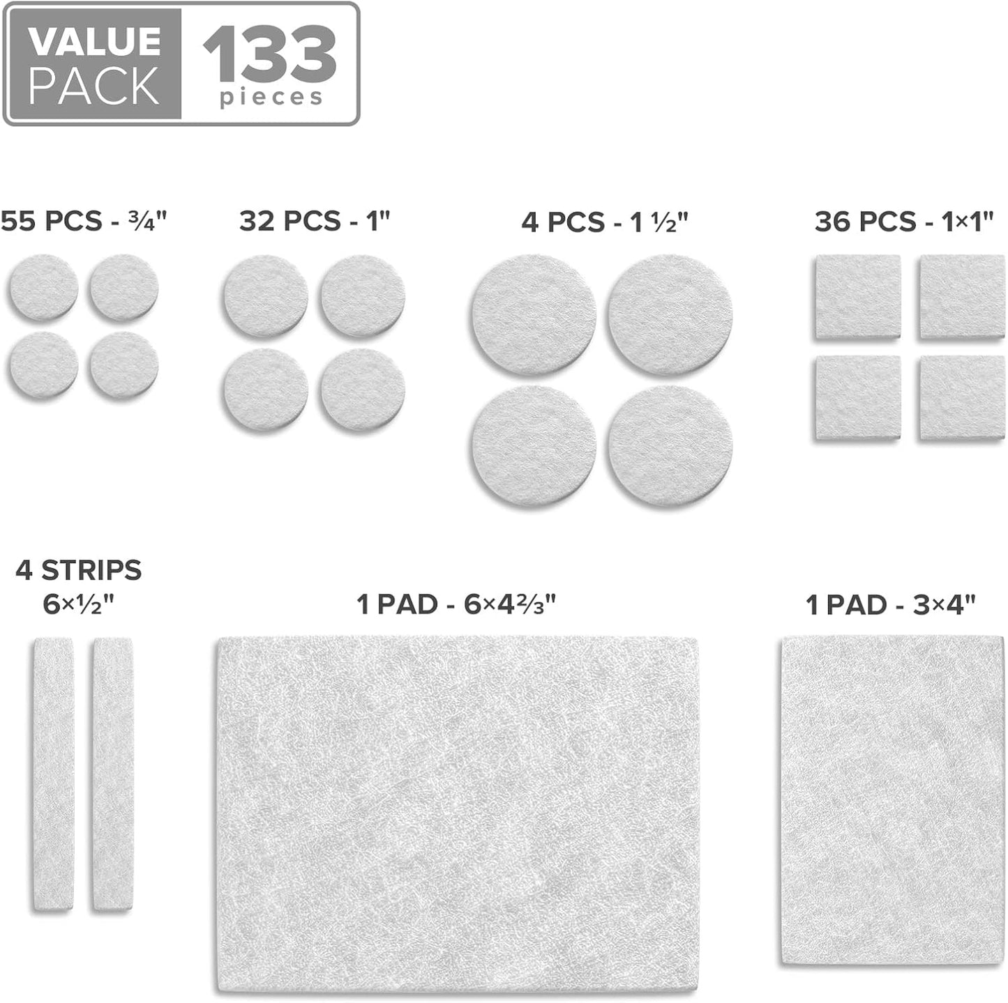 Felt Furniture Pads X-PROTECTOR 235 PCS Premium Furniture Pads - Felt Pads Furniture Feet Best Wood Floor Protectors - Protect Your Hardwood & Laminate Flooring! | Furniture Feet Best Wood Floor Protectors - Protect Your Hardwood & Laminate Flooring!