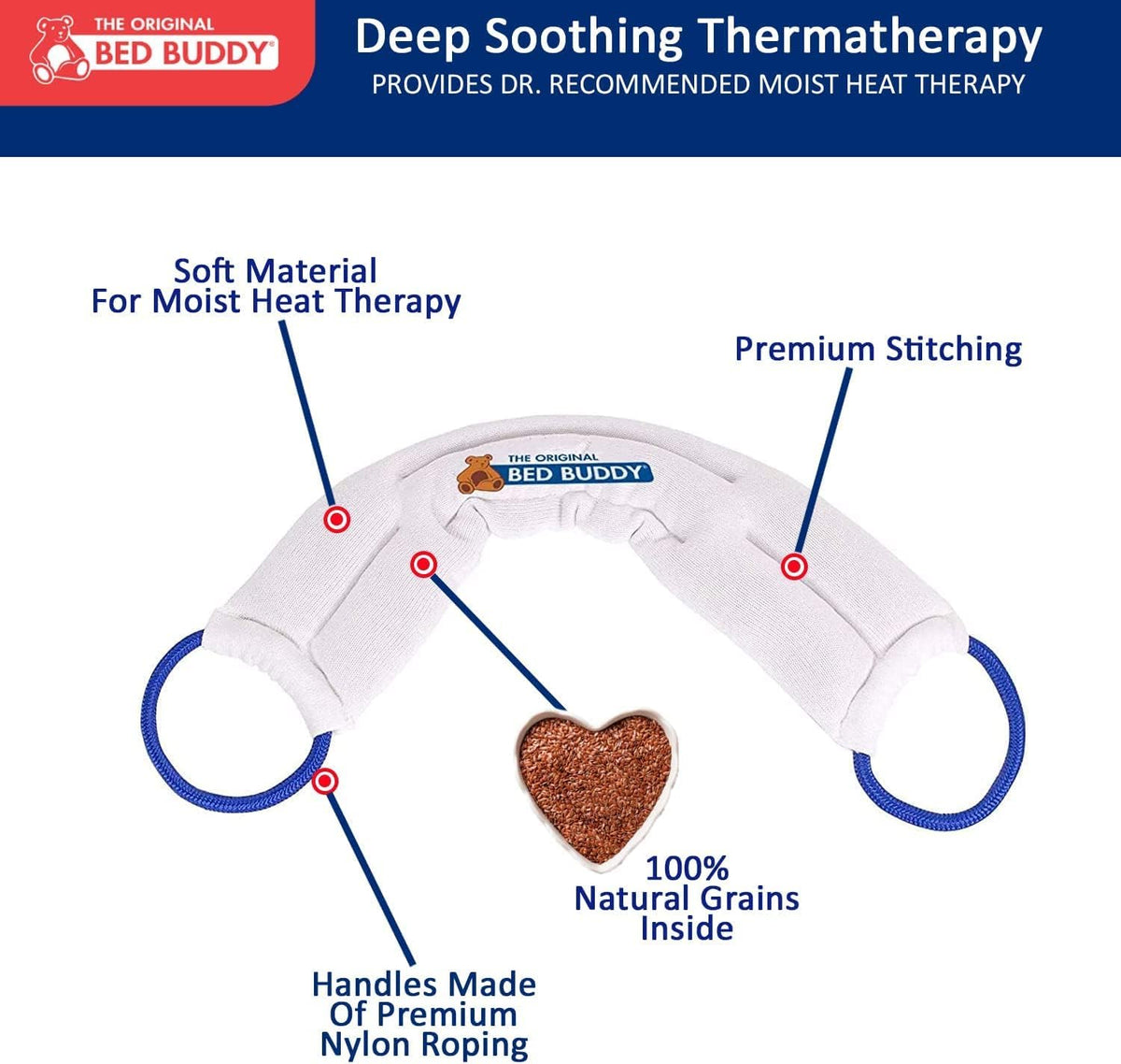 Bed Buddy 2-Pack Microwave Heating Pad for Sore Muscles, Heat Pad for Aches and Pain, Microwavable Heating Pads, Rice Bags for Heat Therapy, Cold and Heated Wrap and Warmer for Back, Neck, Joints