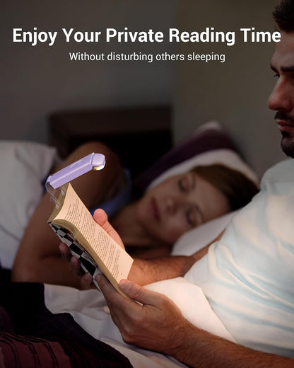DEWENWILS USB Rechargeable Book Reading Light, 3000K Warm White, Brightness Adjustable Clip on LED Bookmark Lamp at Night in Bed, Portable Booklight for Bookworms, Kids