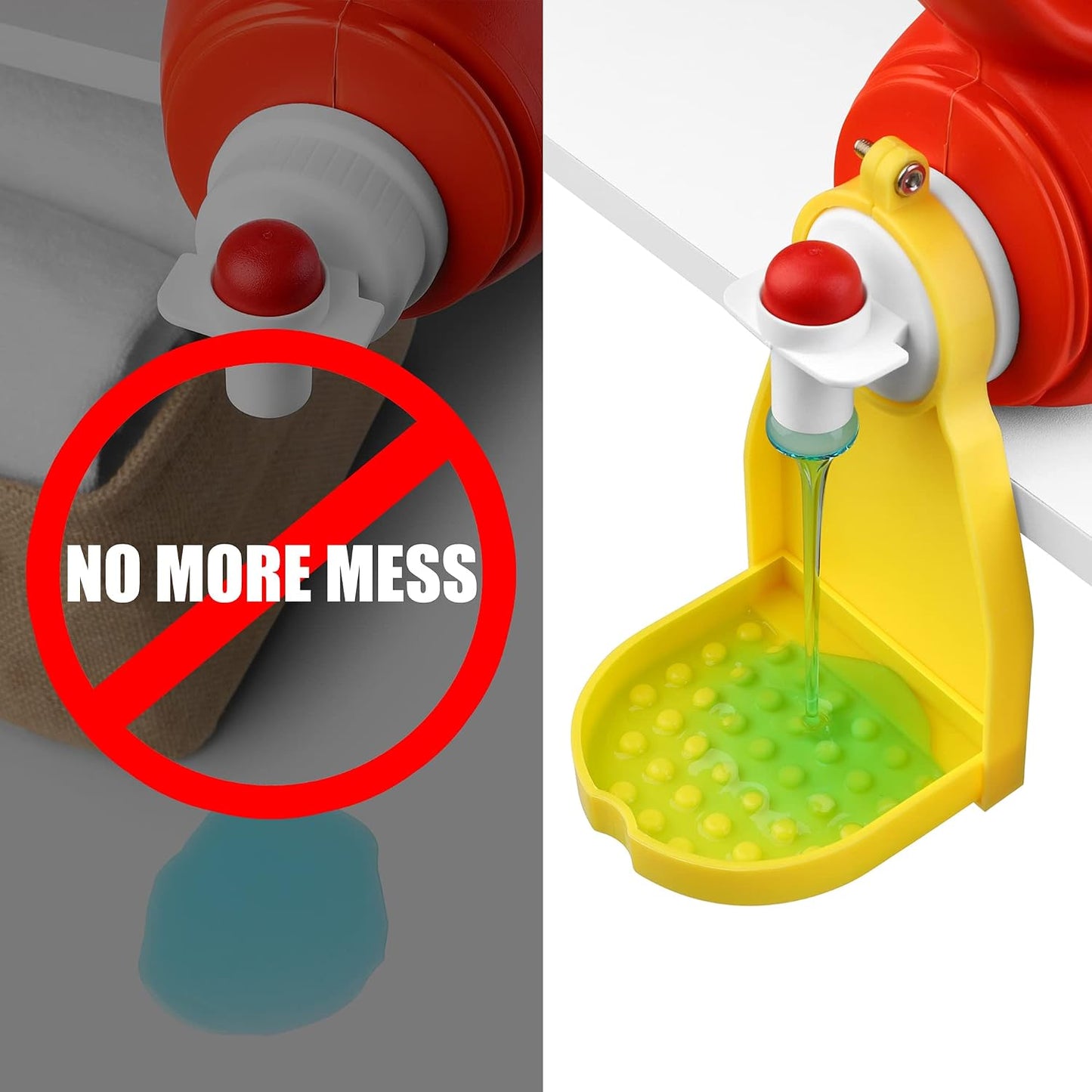 Detergent Cup Holder Set of 2, Besuerte Tidy Cup Laundry Detergent Drip Catcher Leak for Laundry Room Durable- No-Fall, No Drips or Spills【Grey】
