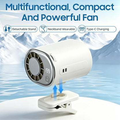 Car Clip on Air Conditioner Fan with Display,Portable Mini Cooling System for Auto Vehicle,Hands-Free Clip on Air Conditioner Fan,360° Rotation Portable Mini Fan with 199 Speeds Cars,Work,Out-Purple