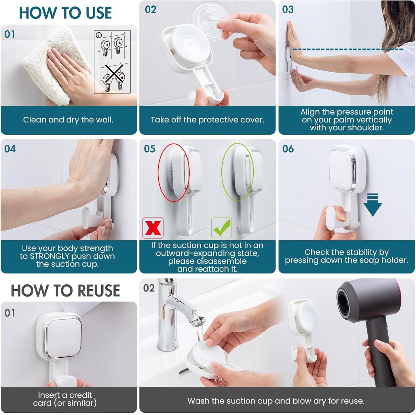 TAILI 2 Pack Upgraded Suction Cup Razor Holder for Shower Waterproof, Black | Visible Safety Indicator, Rust-Resistant Bathroom Organizer, No-Drill Glass Shower Wall Hook for Towel,Loofah,Razor,Squeegee