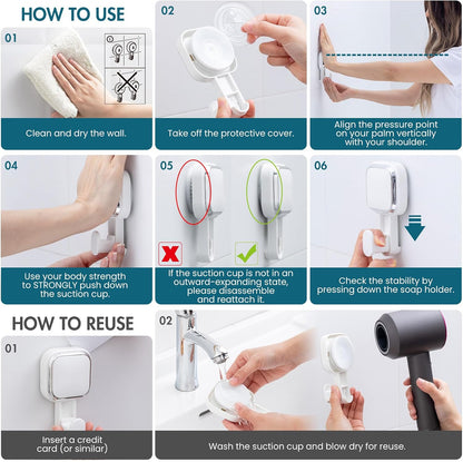 TAILI 2 Pack Upgraded Suction Cup Razor Holder for Shower Waterproof, Black | Visible Safety Indicator, Rust-Resistant Bathroom Organizer, No-Drill Glass Shower Wall Hook for Towel,Loofah,Razor,Squeegee