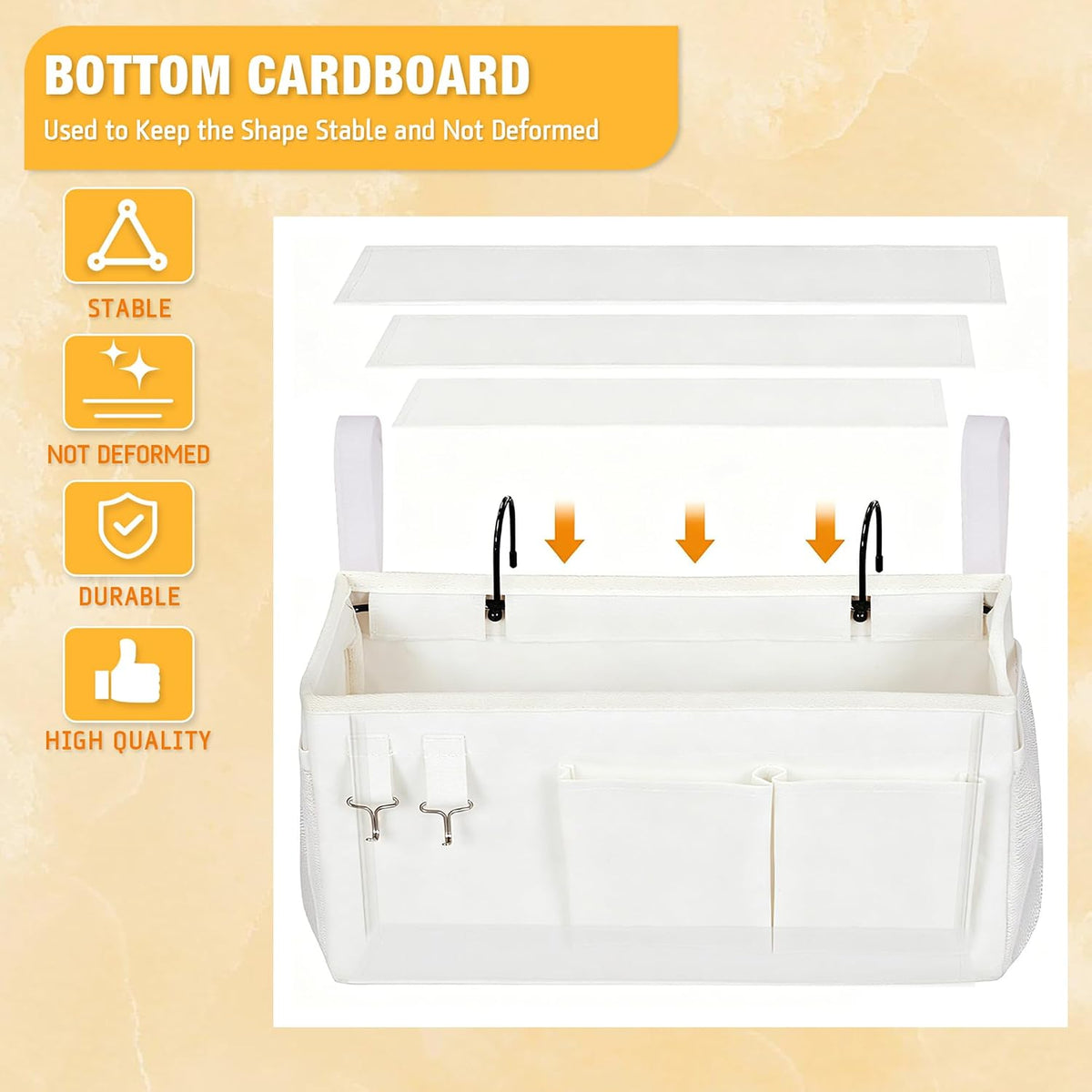 Lilithye Bedside Caddy, Bedside Storage Bag Hanging Organizer for Bunk Bed