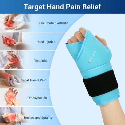 Comfytemp Wrist Ice Pack Wrap Carpal Tunnel Relief Wrist Brace, 2 Packs