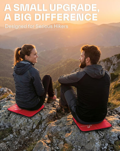 Sportneer Sitting Pad, 0.13lbs Lightweight Waterproof Folding Seat Pad for Backpacking, 15.75'' x 15.75'' Portable Camping Seat Mat for Hiking, Picnics & Outdoor Use
