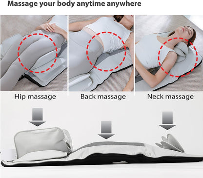 Full Body Stretching Massage Mat with Airbags. 3D Lumbar Traction - Neck, Back, Waist, Hip Relaxation & Pain Relief. Back Massager Pad, Foldable & Portable.