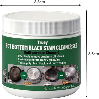 Truey Pot Bottom Black Stain Cleaner Set, Stainless Steel Cleaning & Polishing,Powerful Kitchenware Cleaner, Cooktop Pot Cleaner Effortless for Burned Cookware