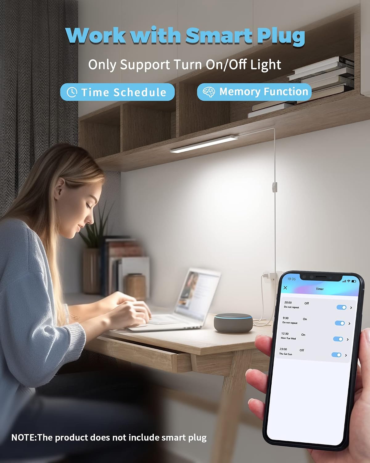 ASOKO Motion Sensor Dimmable Led Under Cabinet Light, 12" Cool White | ASOKO Motion Sensor Dimmable Led Under Cabinet Light, 12" Plug in Cool White 6000K Bar for Kitchen Counter Closet