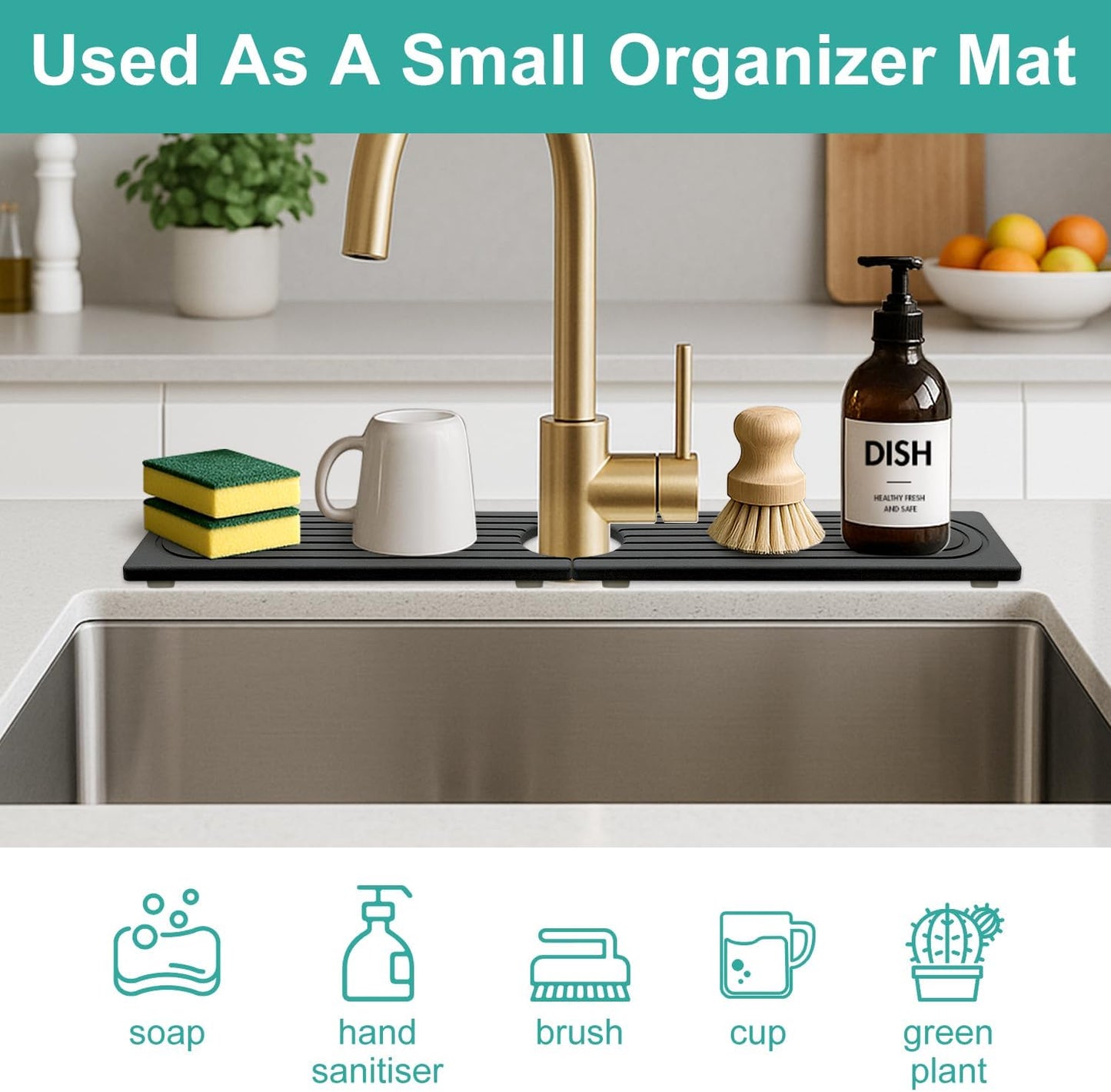 Fast Dry Stone Faucet Mat for Bathroom Sink Kitchen Counter Marble Trays | Small Diatomite Sink Splash Guard White Absorbent Tray Counter Quick Drying Stone Kitchen Diatomaceous Earth Around Faucet