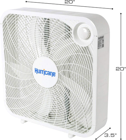 Hurricane Classic Floor Box Fan with 3 Speed Settings, Black - 20in