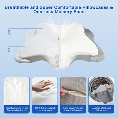 Pain Relief Cervical Pillow for Neck Support, Adjustable Ergonomic Pillow | Cozy Sleeping, Odorless Orthopedic Memory Foam Pillow, Contour Bed Pillow for Side Back Stomach Sleeper