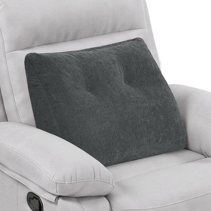 Back Support Pillow for Recliner Soft Dual Layer Lumbar Support Pillow with Shredded Memory Foam Ergonomic Orthopedic Couch Lumbar Cushions for Elderly Lower Back Pain Relief Dark Grey