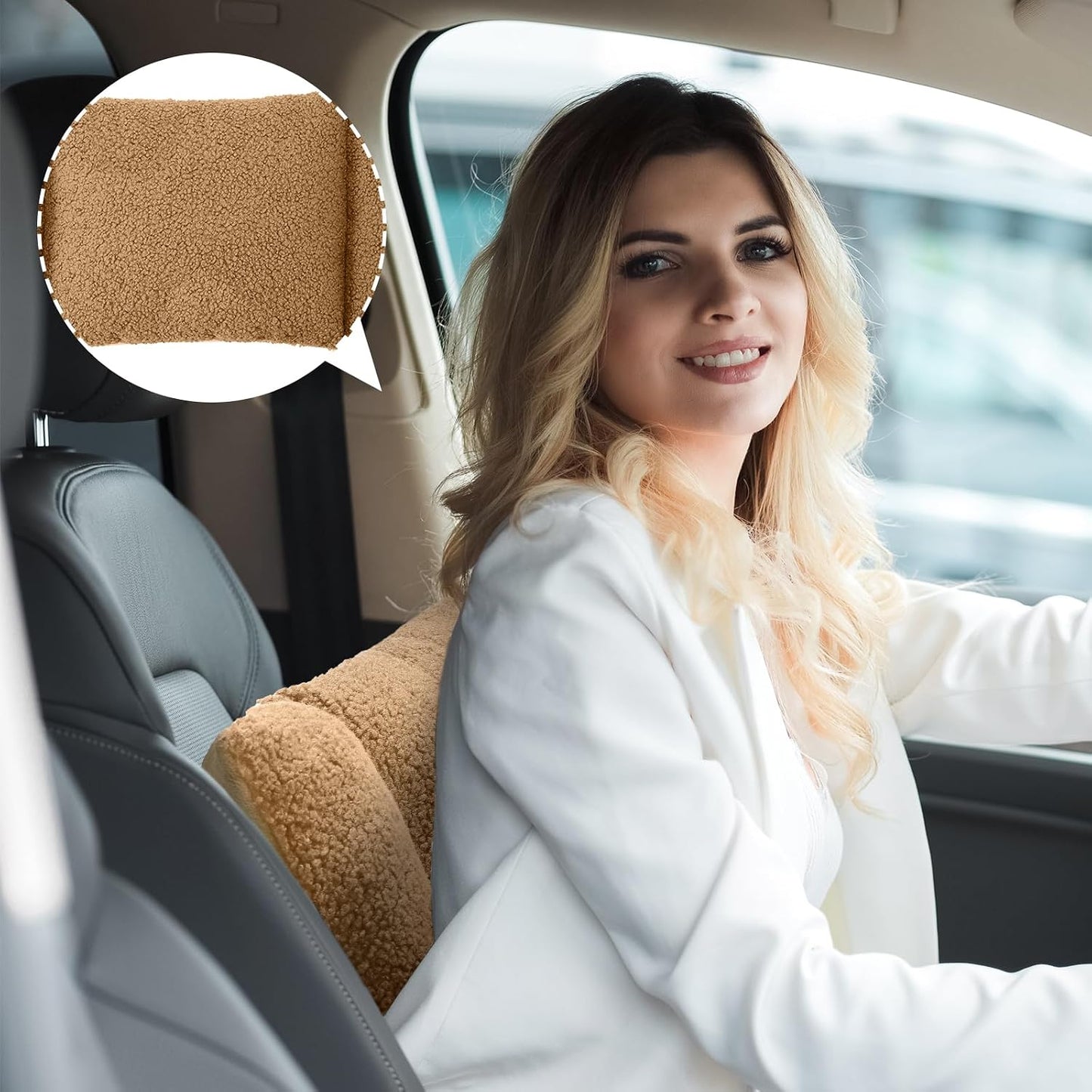 Queekay Fleece Lumbar Support Pillow 3 Section Back Pillow Office Chair for Back Support Comfortable Lumbar Cushion for Car Seat Pain Relief Sofa Rest(Black)