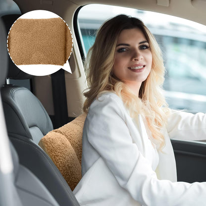 Queekay Fleece Lumbar Support Pillow 3 Section Back Pillow Office Chair for Back Support Comfortable Lumbar Cushion for Car Seat Pain Relief Sofa Rest(Black)