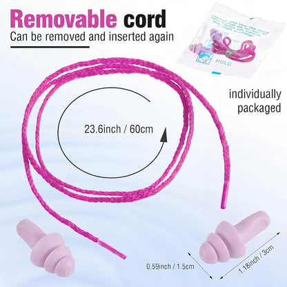 Tondiamo 200 Pairs Ear Plug Bulk with Cord Reusable Silicone, Fresh