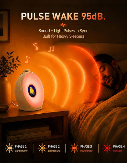 Dekala Sunrise Alarm Clock with Pulse Wake, 7-Day Programmable 4 Loud Alarm