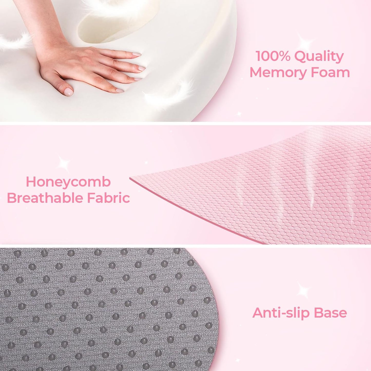 AUVON Innovative Donut Pillow Hemorrhoid Scientific Hole & Tailbone Cut | Orthopedic Pain Relief Donut Seat Cushion for Tailbone, Sciatica, Postpartum Pregnancy, After Surgery Sitting Relief
