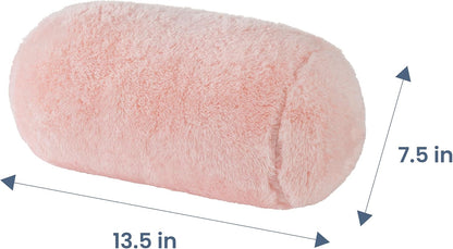 Berkshire Cervical Neck Roll Pillow with Extra-Fluffy™ Removable Cover, Multi-Purpose Bolster Cushion for Couch, Office & Travel, One Size 13.5" x 7.5", Smoke