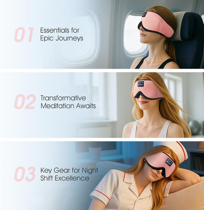 ZUMUSEN Bluetooth Sleep Headphones Mask with 3D Stereo Speakers