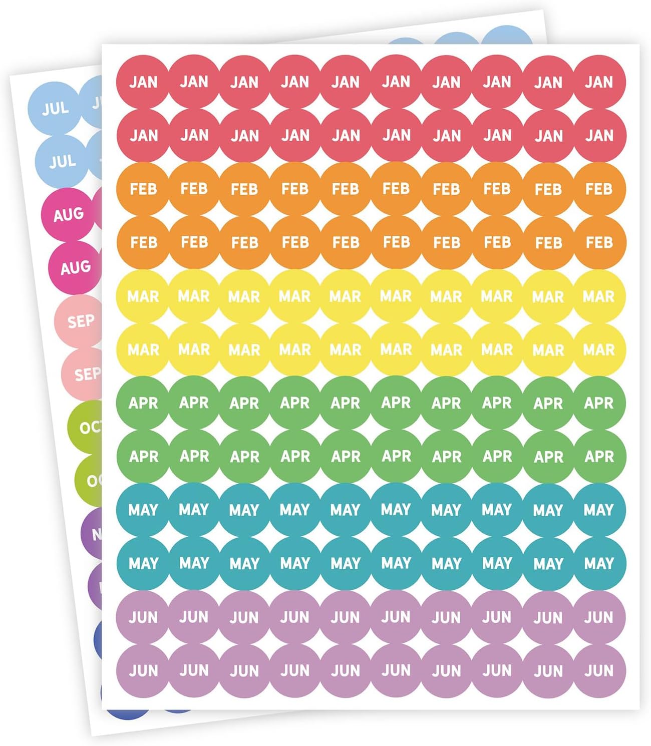 Andaz Press Colorful 7 Days of Week Stickers, Day Week Calendar Stickers for Adults Planner Day Dots Food Labels for Food Containers Date Calendar Planner Stickers Week Day Sticker Labels, 480-Pack