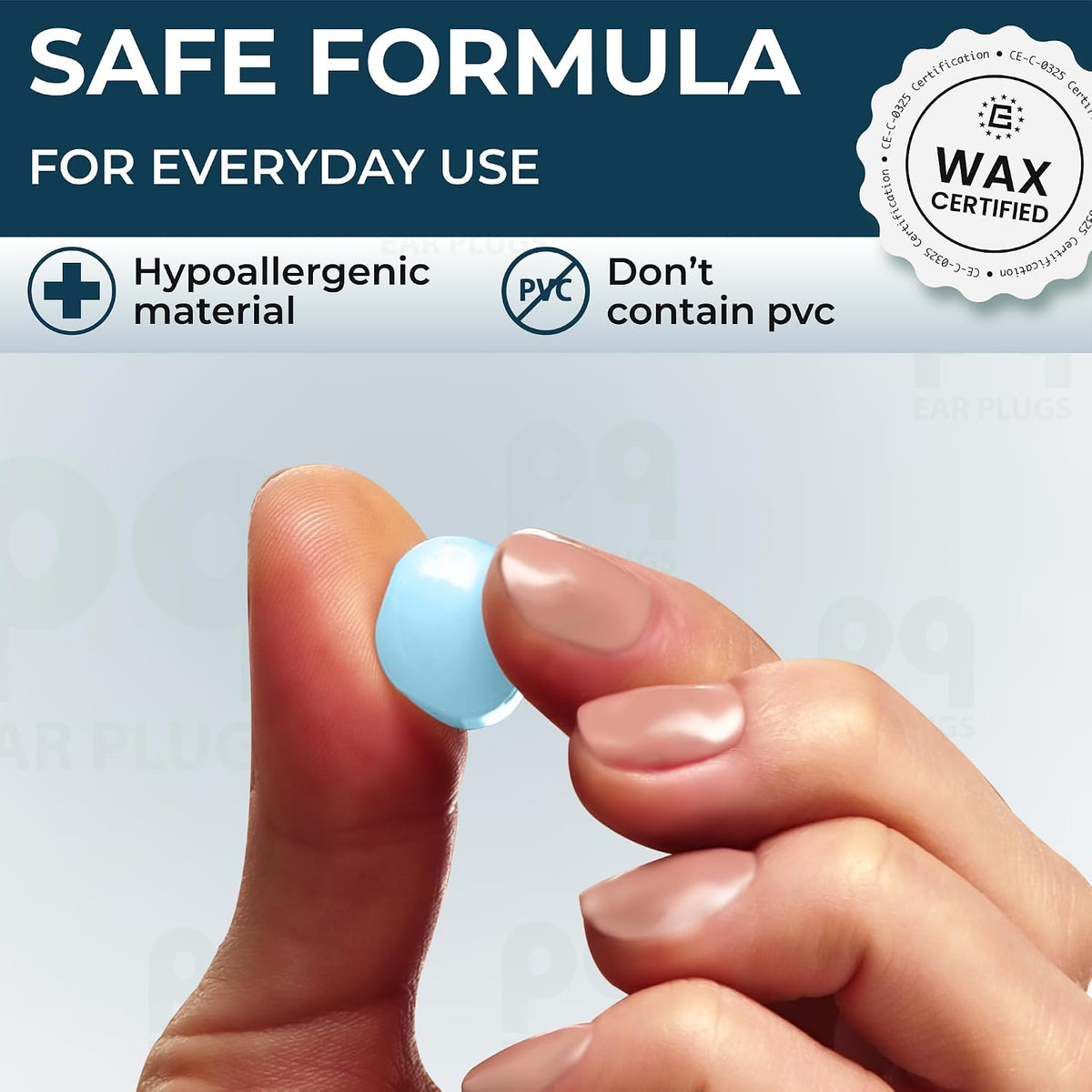 Peace&Quiet PQ Wax Ear Plugs for Sleeping - 50 Silicone Wax Earplugs