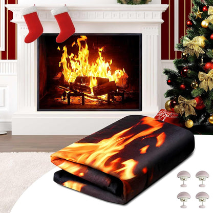 CADARA Magnetic Fireplace Draft Cover, Fireplace Blocker Blanket Stops Heat Loss, Adjustable Fire Place Draft Stopper Save Energy for Indoor Iron Frame 39" W x 32" H