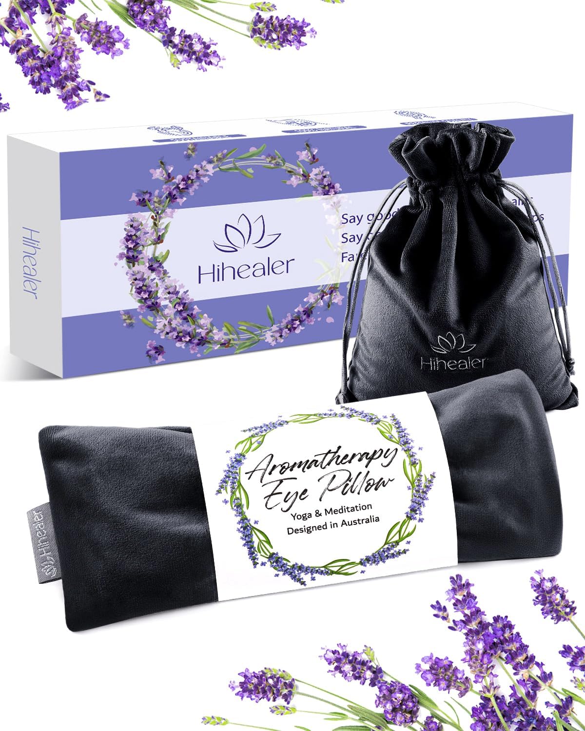 Lavender Eye Pillow for Relaxation, Yoga, Sleep – Weighted Eye Mask for Headache, Sinus, Aromatherapy Moist Heat Compress, Meditation Accessory, Relaxation Gift for Women (Purple)