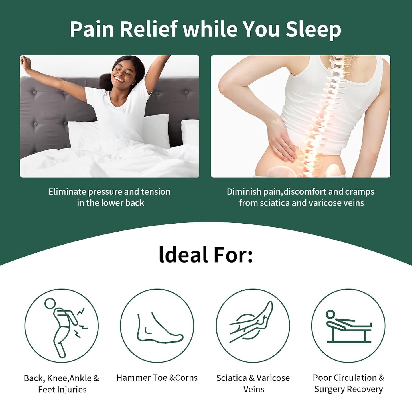 MABOZOO Knee Pillow for Side Sleepers Hip Pain,Between & Under Leg Pillows for Sleeping Side Sleeper,Down Alternative Pillow for Knee & Ankle Support,Sciatica & Back Pain Relief,Pregnancy Support