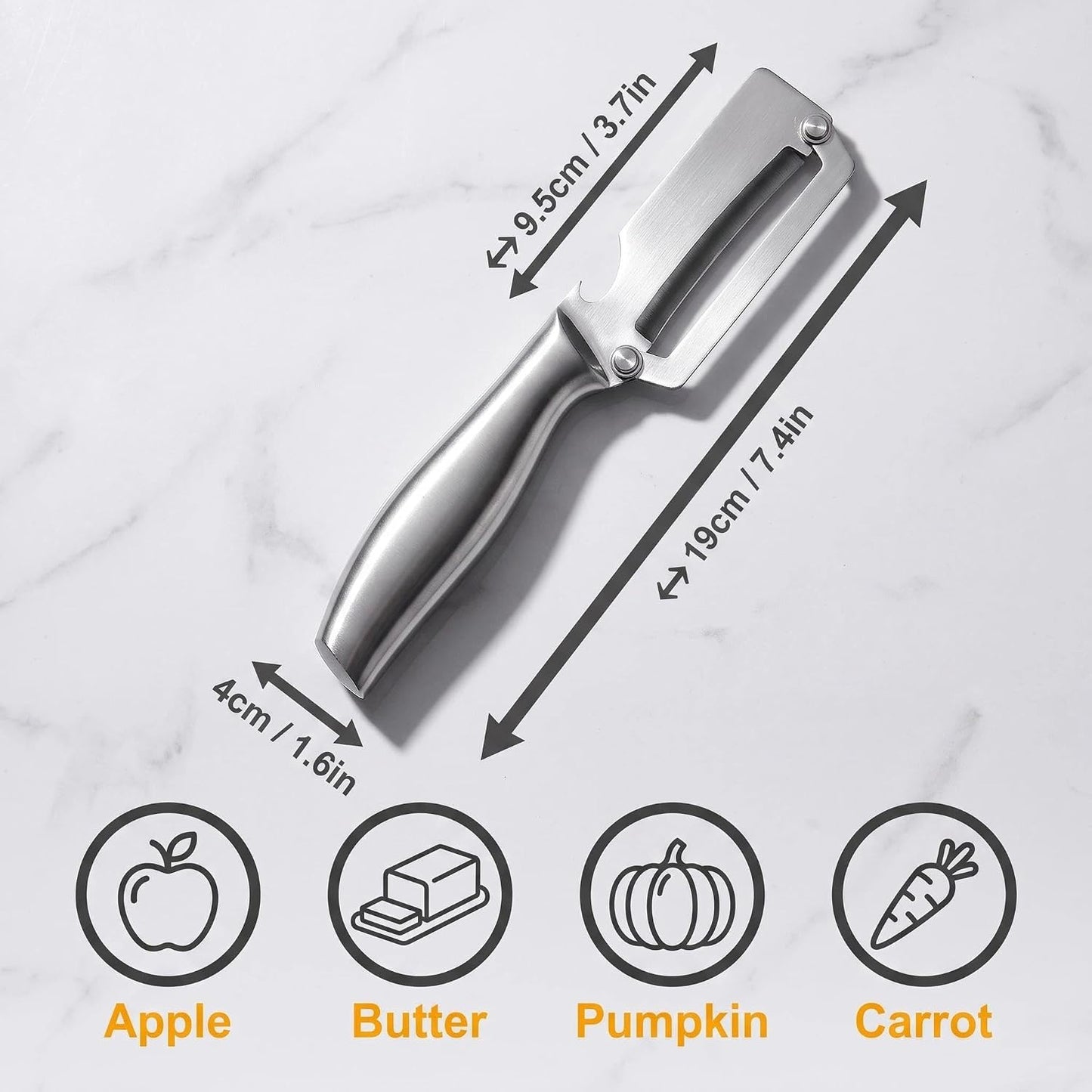 2-Pack Stainless Steel Vegetable Peeler Set - Zero Flex Professional Peelers, Commercial Grade Fruit & Vegetable Peelers for Kitchen, Dishwasher Safe, Rust Resistant