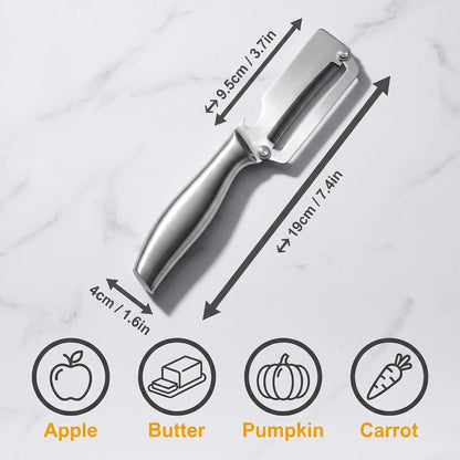 2-Pack Stainless Steel Vegetable Peeler Set - Zero Flex Professional Peelers, Commercial Grade Fruit & Vegetable Peelers for Kitchen, Dishwasher Safe, Rust Resistant