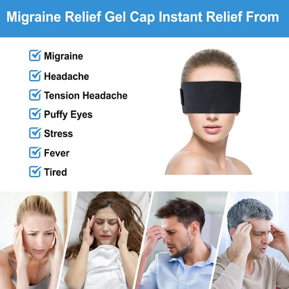 Pallesen Ice Packs for Injuries Reusable, Migraine Relief Products, Soft Flexible Gel Cold Pack Cold Compress for Eye & Head, Neck Ice Pack Wrap, Relieves Pain and Reduces Inflammation, 12.6 x 3.5in