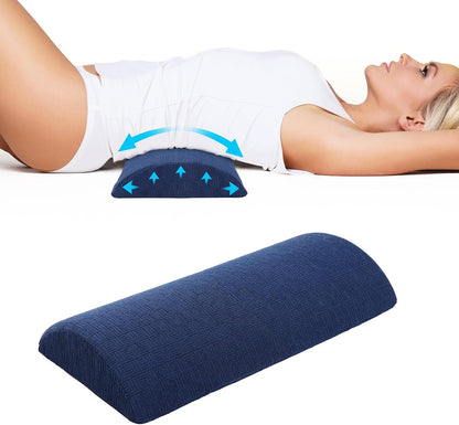 Cozyhealth - 2.95" H*18.7" L - Soft Small Lumbar Pillow for Sleeping, Memory Foam Back Lumbar Support Cushion for Lower Back Pain Relief Bed Waist Sleep Support Pillow for Side, Back (White, Small)