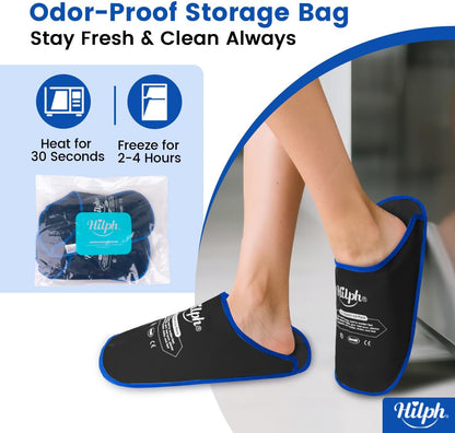 Hilph Foot Ice Pack Slippers, 1 Pair Ice Pack for Feet & Toes Pain Relief | Reusable Hot Cold Therapy for Plantar Fasciitis, Gout, Bunions, Neuropathy Relief, Surgery Recovery, HSA Eligible FSA, Blue