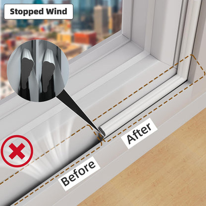3 Pack*16.4 Ft Self-Adhesive Wedge Foam Window Weather Stripping Door Seal Strip, Soundproof Exterior Front Door Frame Gap Filler, Draft Stopper Foam Tape Noise Light Blocker (Black)