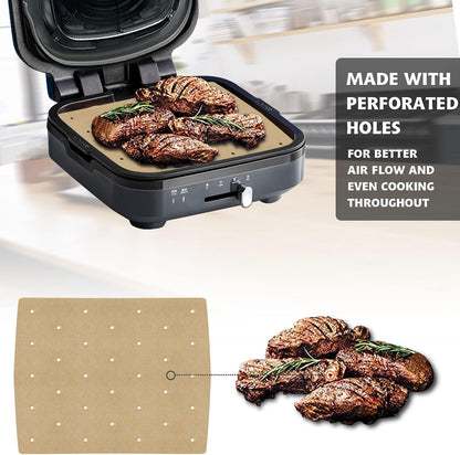 WMKGG Silicone Air Fryer Liners, 2PCS Air Fryer Silicone Liners | Reusable Rectangular Non-Stick Basket Accessories for Ninja Foodi Dual DZ201/DZ401 8-10QT