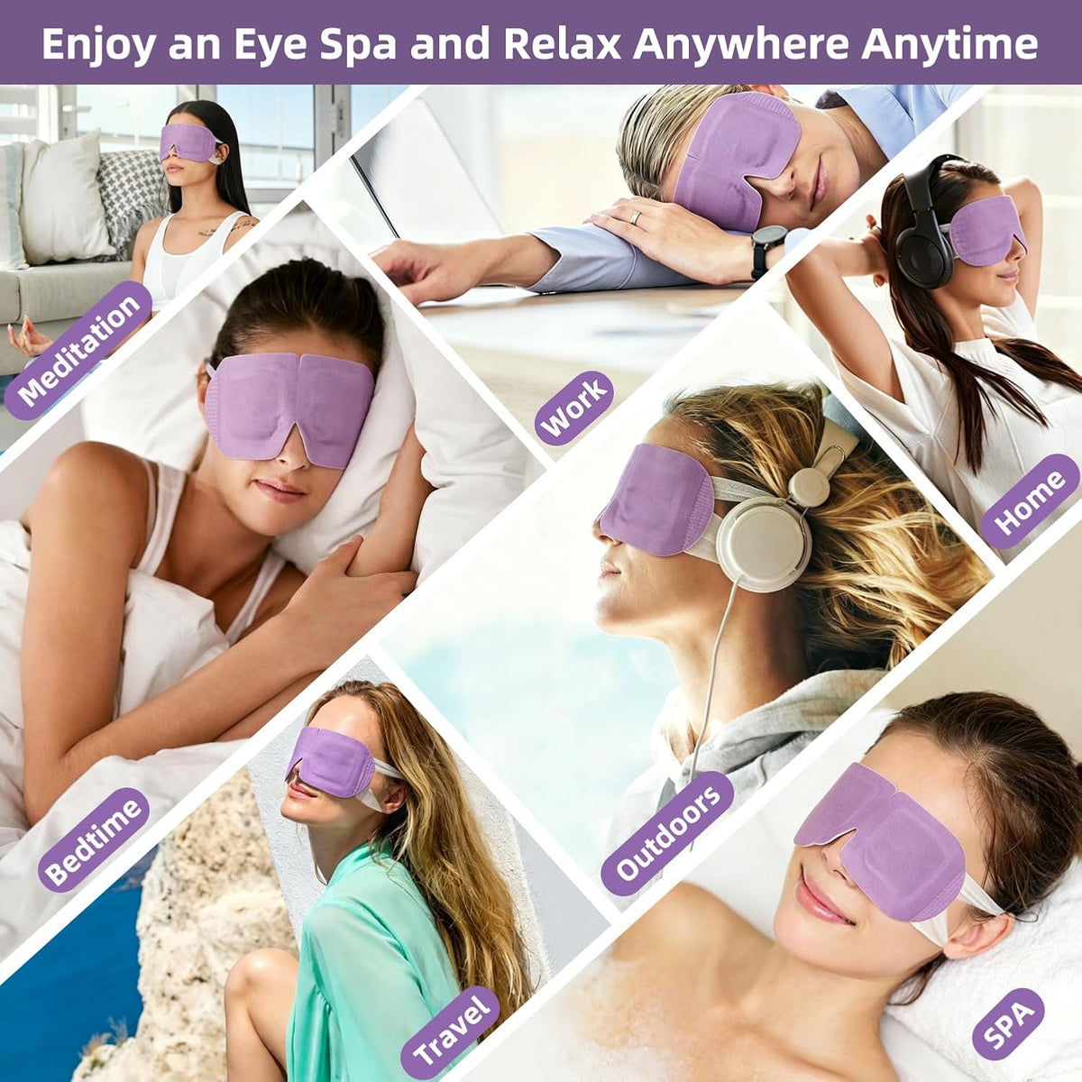 25 Pack Self Heating Warm Compress for Dry Eyes,Steam Eye Mask for Digital Eye Strain & Stye Treatment, Disposable Heated Eye Mask, Moist Heat No Microwave Needed, Sleep Travel Ready