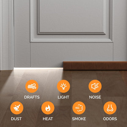 fowong Door Draft Stopper 36" Adjustable Under Door Draft Stopper Soundproofing 30 Inch to 36 Inch Triangle Noise Blocker Seal Large Gap up to 1.7", Easy to Install Grey