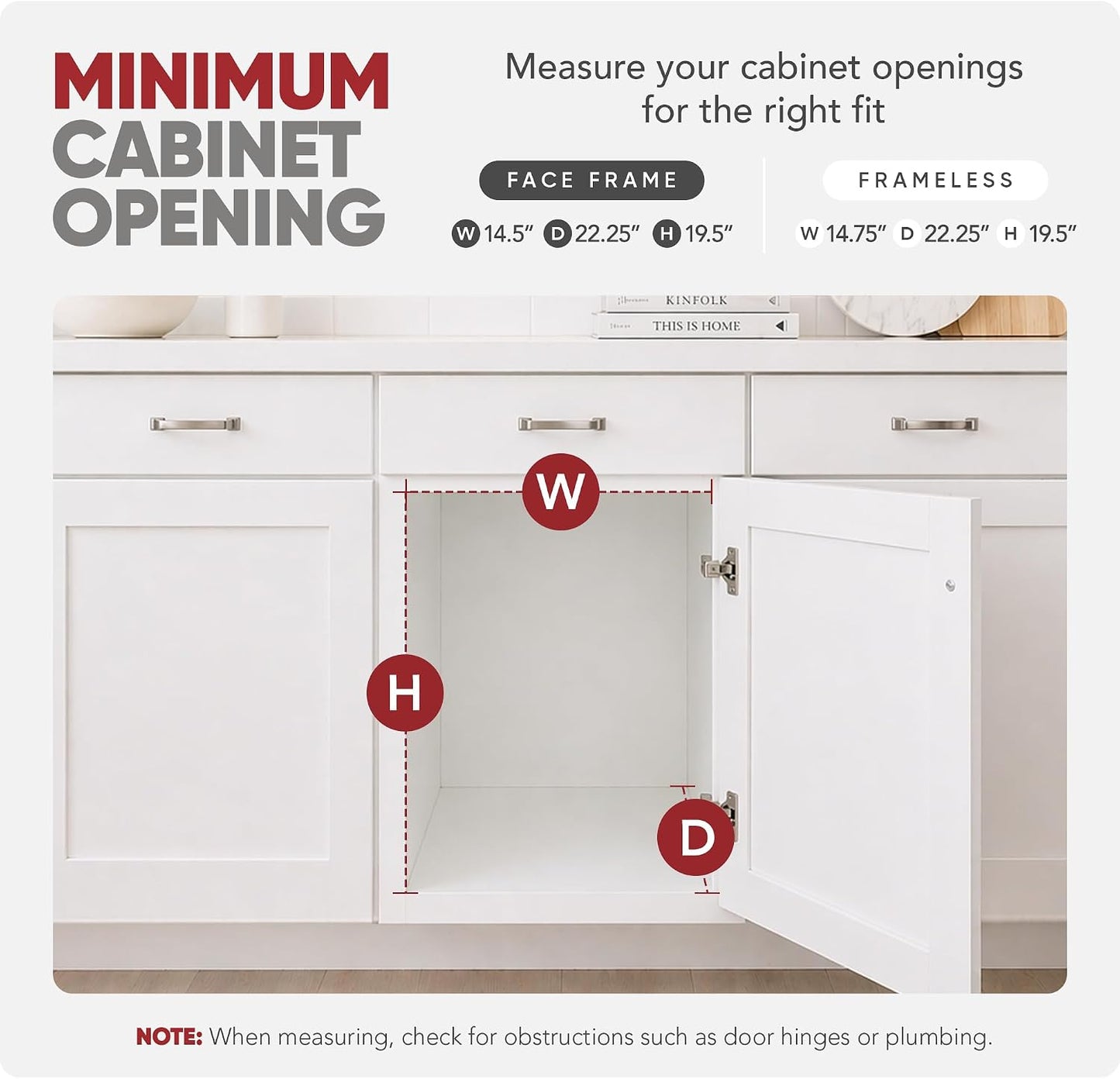 Rev-A-Shelf Pullout Organizer for Cabinets, Min Opening Width of 18" | STwo-Tier Steel Shelf for Kitchen or Vanity Cabinet Organization, Heavy Gauge Wire Slide Out Storage Basket, 5WB2-1822CR-1