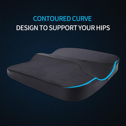 Car Seat Cushion - Comfort Memory Foam Seat Cushion for Car Seat Driver, Tailbone (Coccyx) Pain Relief, Car Seat Cushions for Driving (Gray)