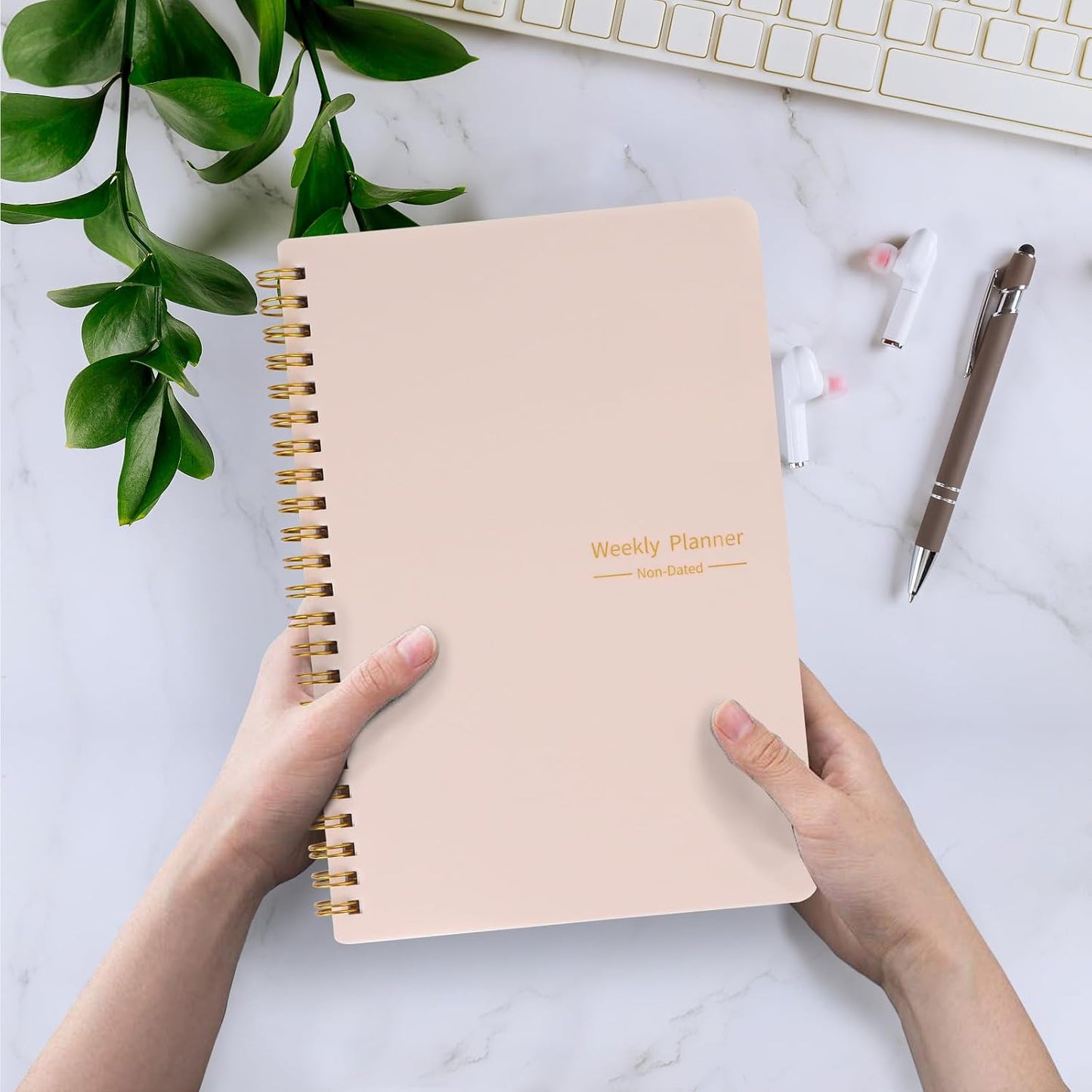 Undated Weekly Planner, A5 Personal Goals Journal Non Dated Weekly Planner to Do List Notebook with Goal Habit Tracker Organizer, Cute Undated Week Planners with Spiral Binding for Kids School Work