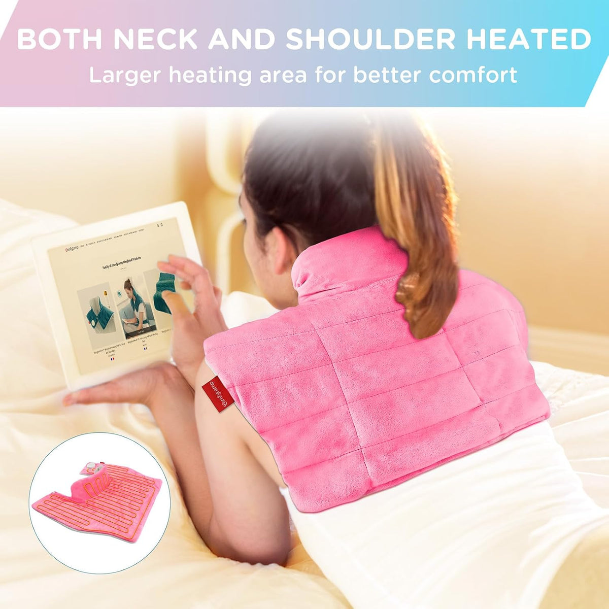 Comfytemp Heating Pad for Neck Shoulders Back, 2.6 Ib Weighted Heating Pad