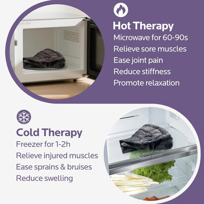 Microwave Heating Pad for Neck Shoulder and Back Pain, Weighted Microwavable Heated Neck Wrap with Lavender Scent for Hot and Cold Compress, Large Size