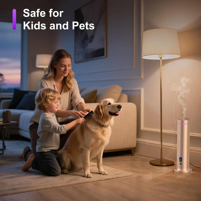 Maromalife Waterless Diffuser, Essential Oil Diffuser, 1000 Sq.Ft Coverage Scent Diffuser – Plug-in Only, Adjustable Mist, Remote, Mood Lights for Home & Office, Large Room, Hotel, Black