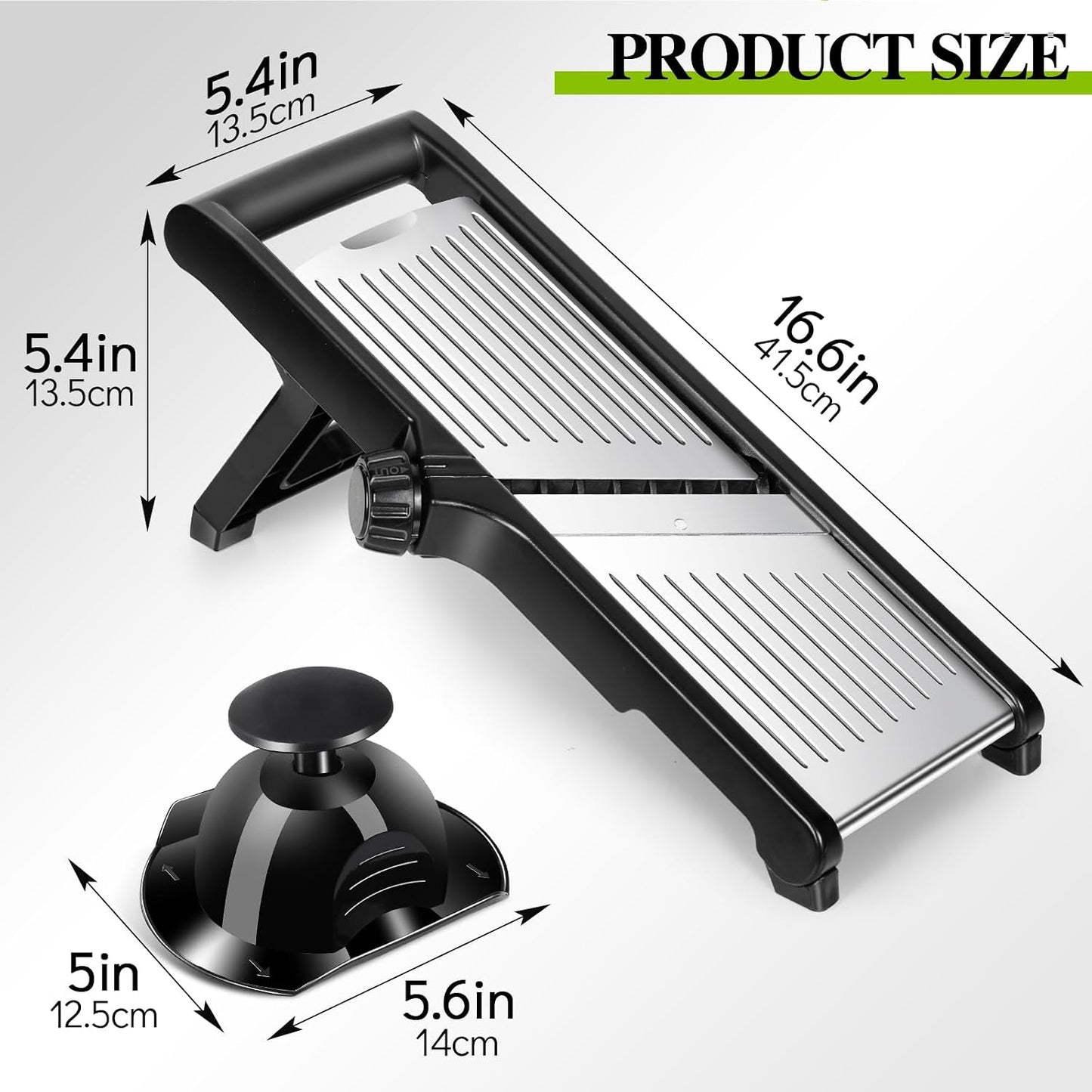 MASTERTOP Mandoline Slicer, 5 in 1 Mandoline Food Slicer, Dishwasher Safe | Stainless Steel Mandoline Slicer, Adjustable Vegetable Slicer for Fruit, Cheese, Send Cut Proof Gloves & Cleaning Brush