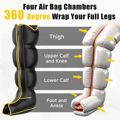 Air Compression Leg Massager, Professional Sequential Foot & Full Leg Massager for Circulation and Pain Relief, Fast Recovery Compression Boots for Athletes, Gifts for Men Women